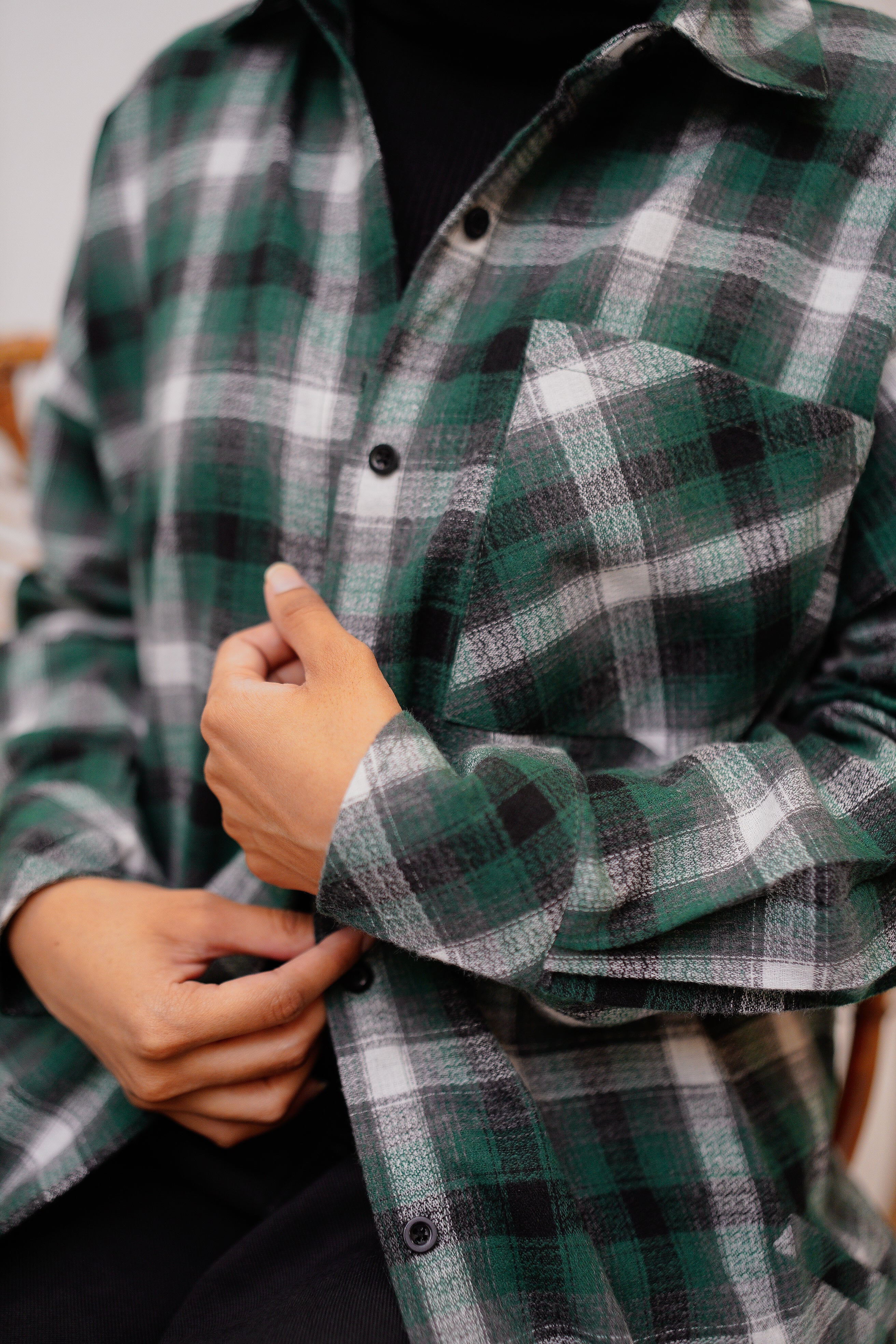 Green Flannel Shirt - Eshaal Mishkaat