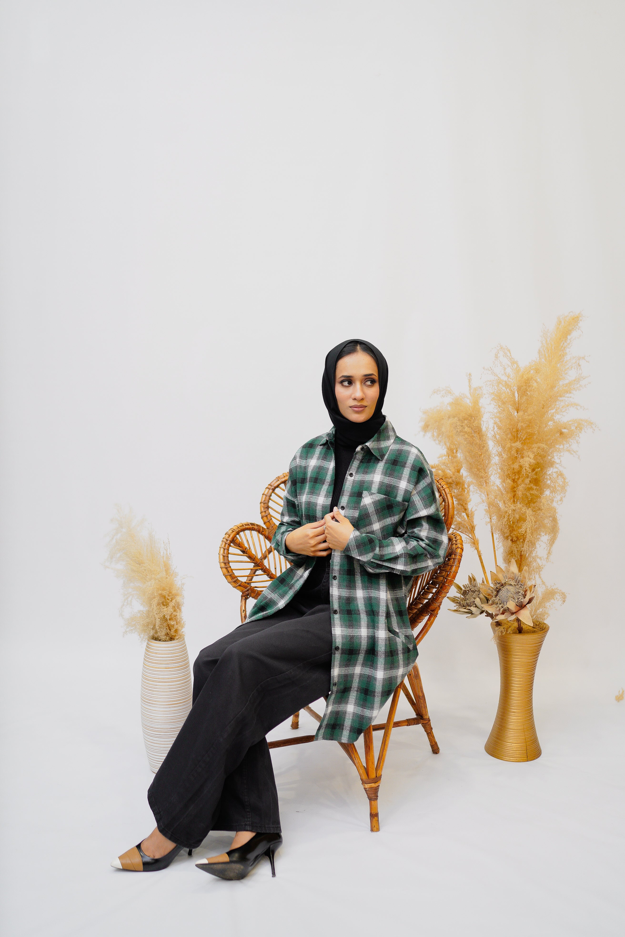 Green Flannel Shirt - Eshaal Mishkaat