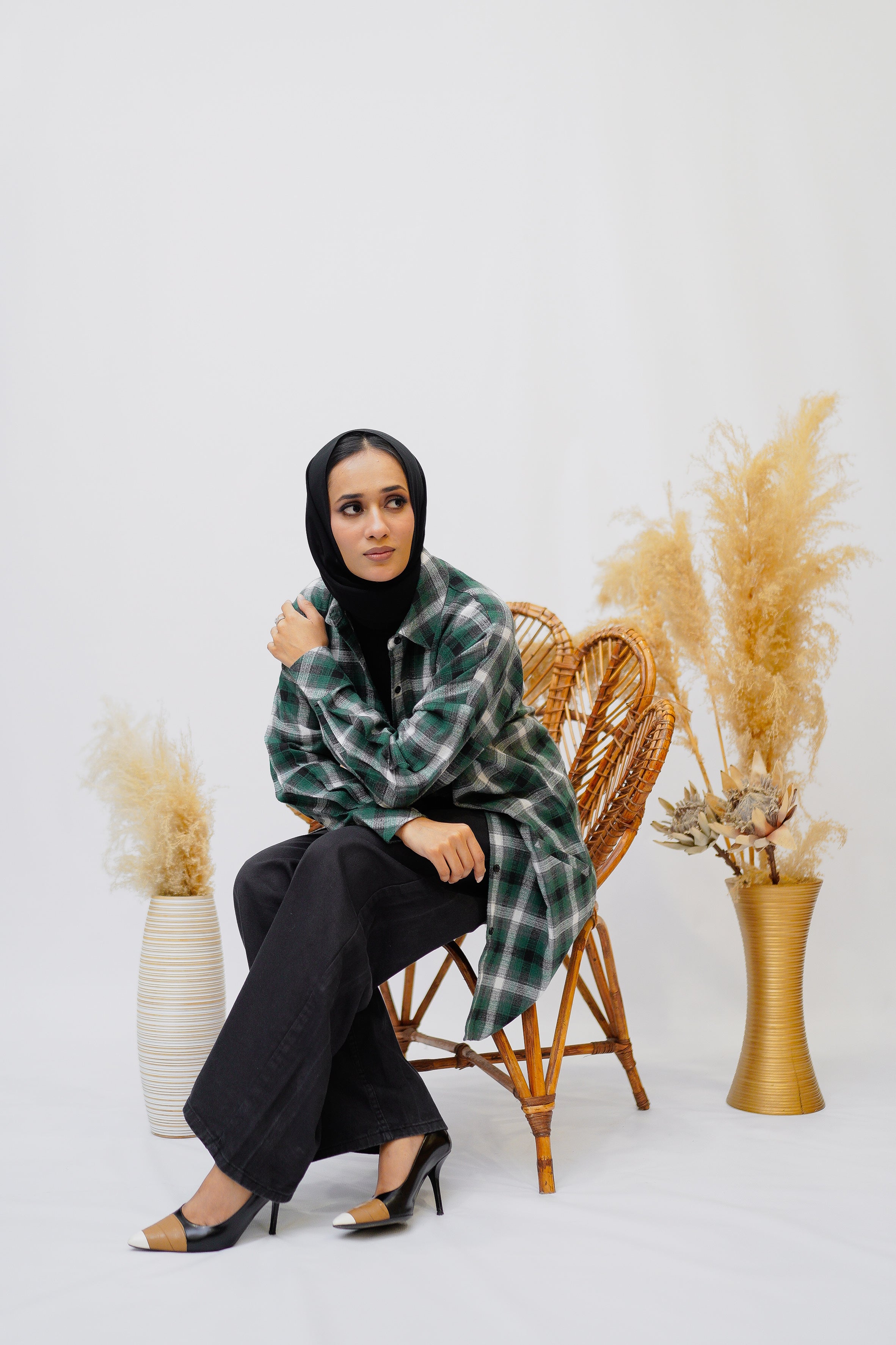 Green Flannel Shirt - Eshaal Mishkaat