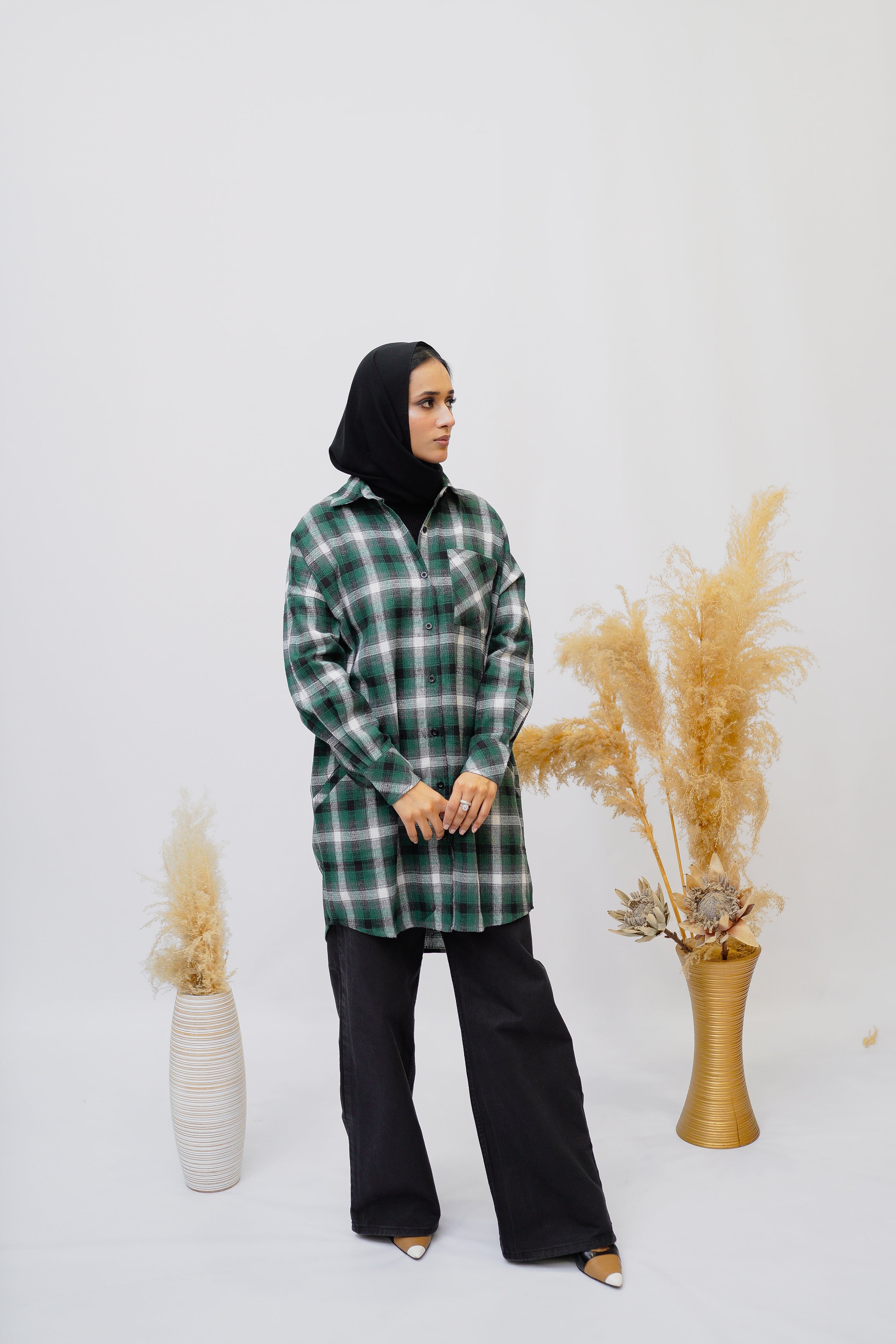 Green Flannel Shirt - Eshaal Mishkaat