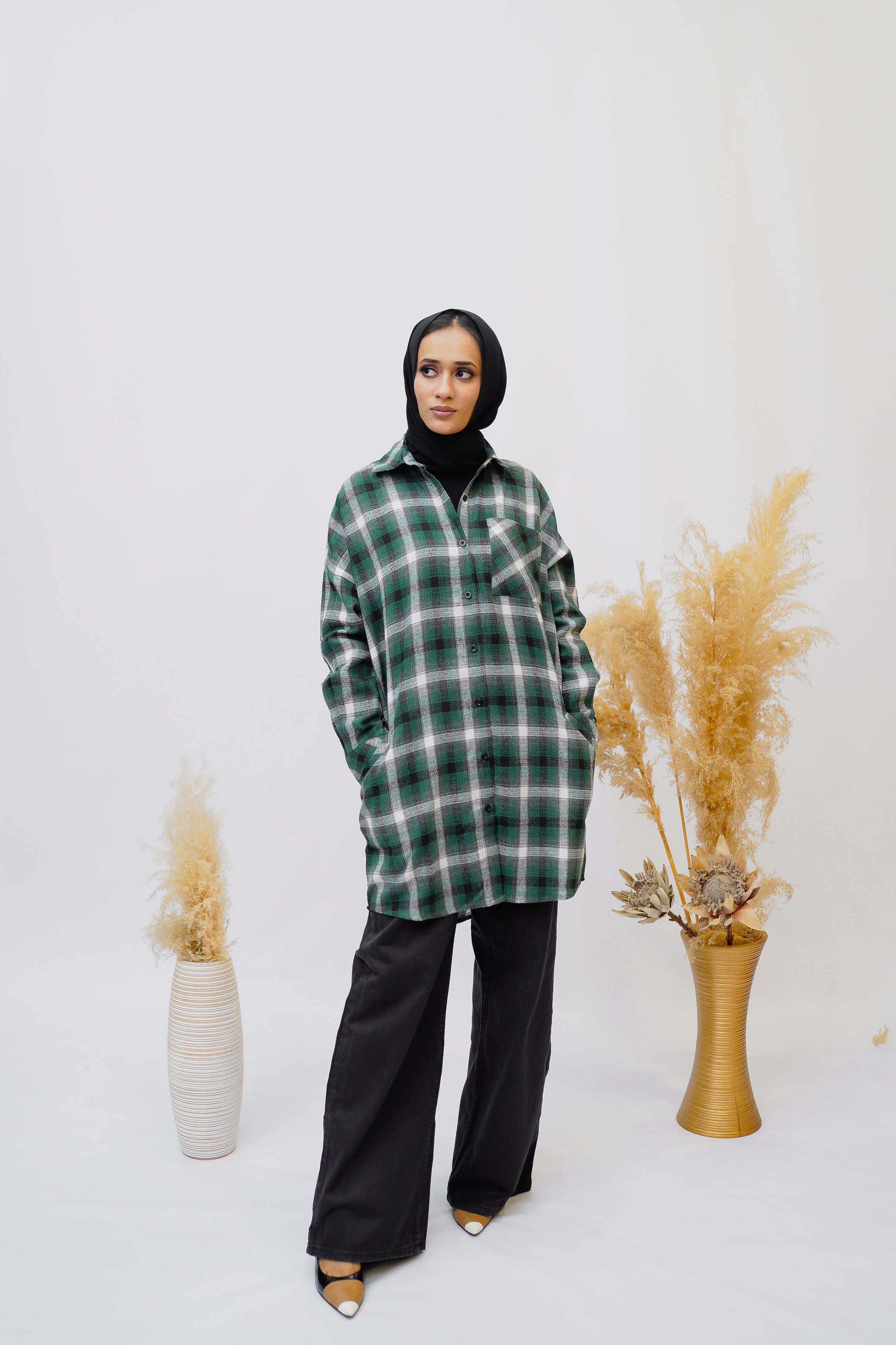 Green Flannel Shirt - Eshaal Mishkaat