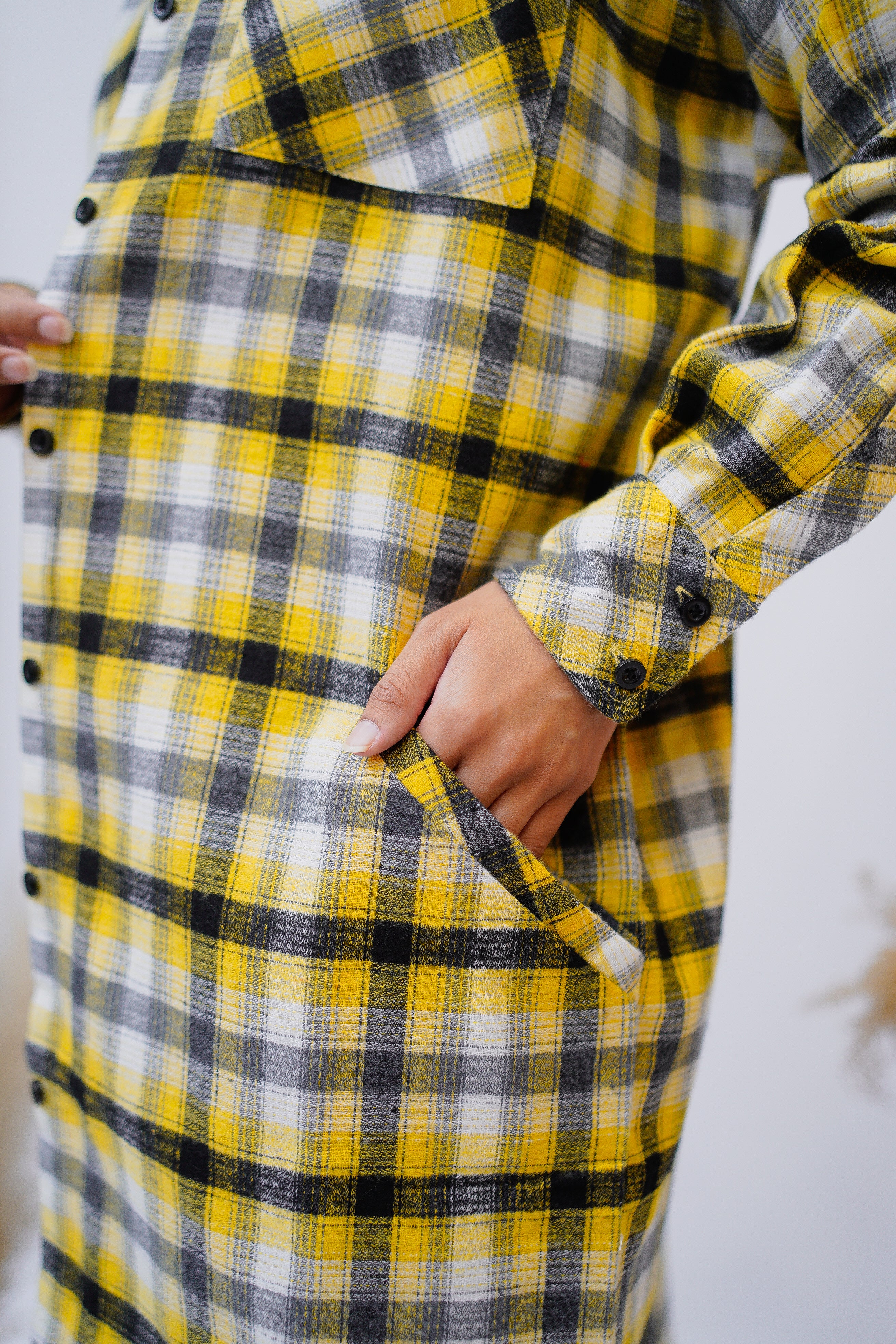 Yellow Flannel Shirt - Eshaal Mishkaat