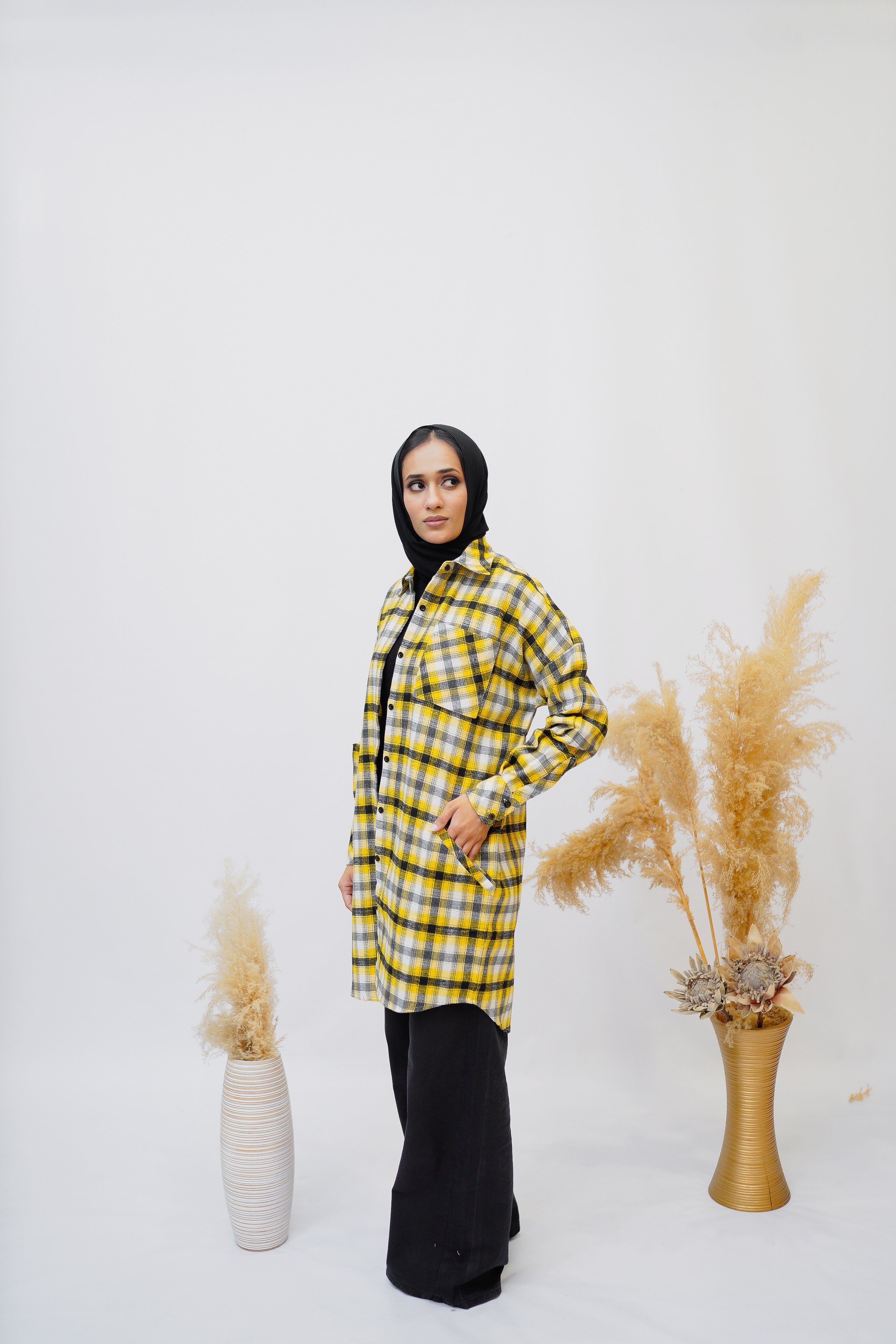 Yellow Flannel Shirt - Eshaal Mishkaat