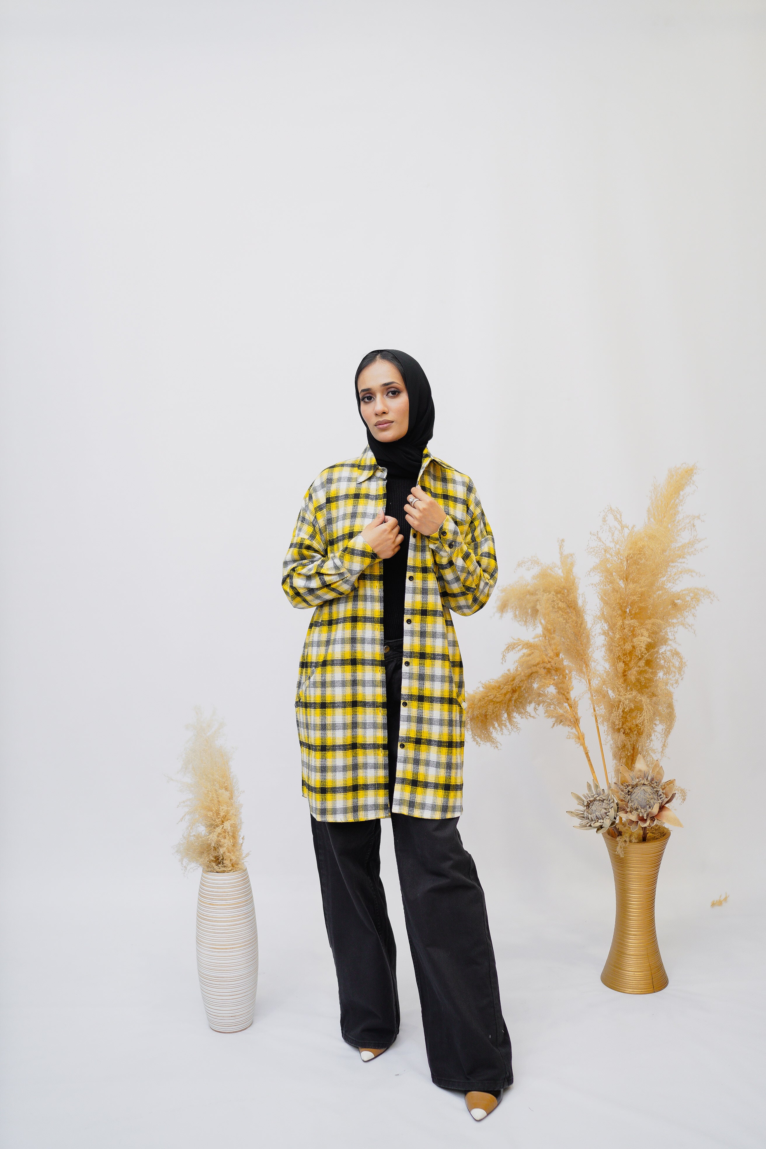 Yellow Flannel Shirt - Eshaal Mishkaat