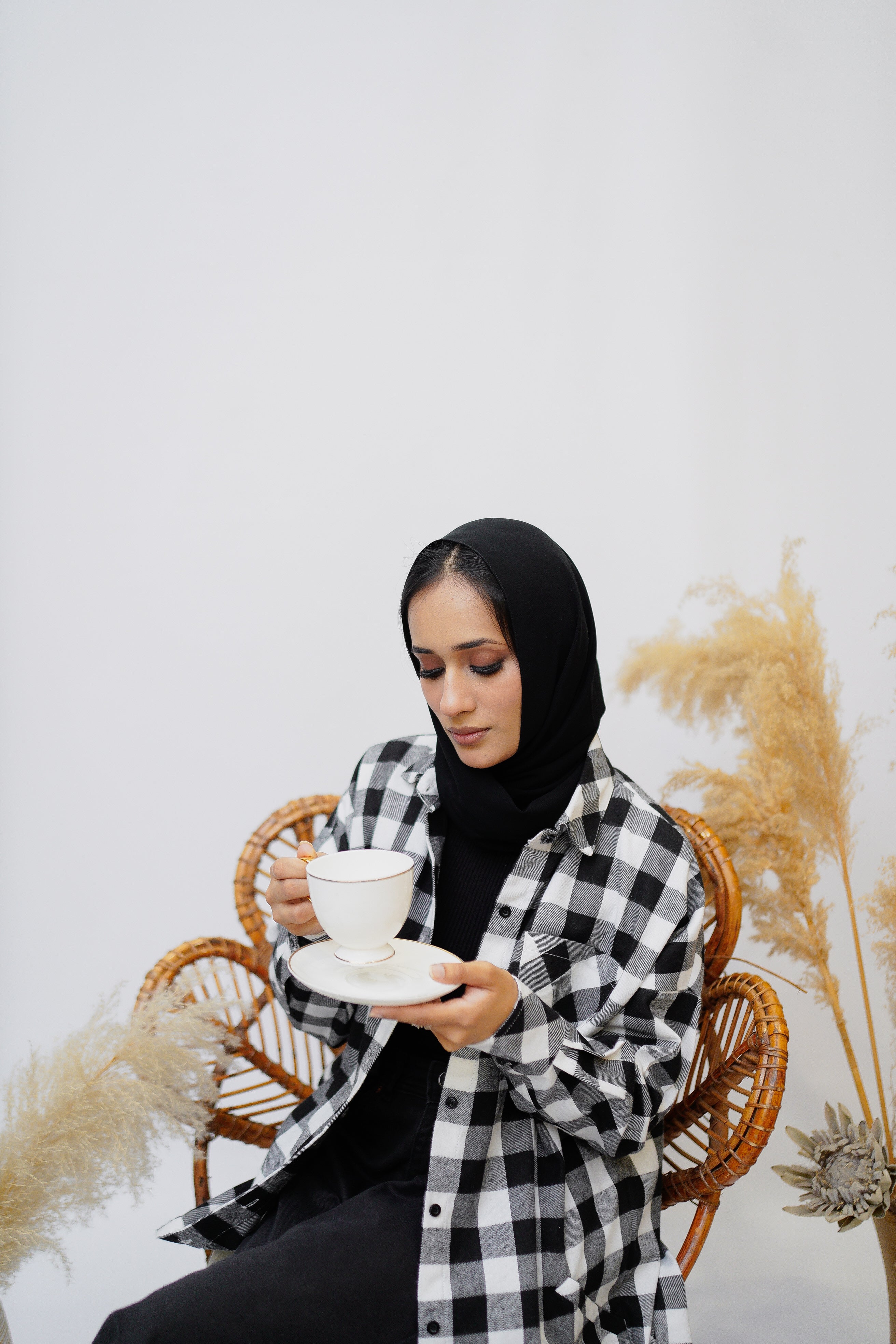 Black & White Flannel Shirt - Eshaal Mishkaat