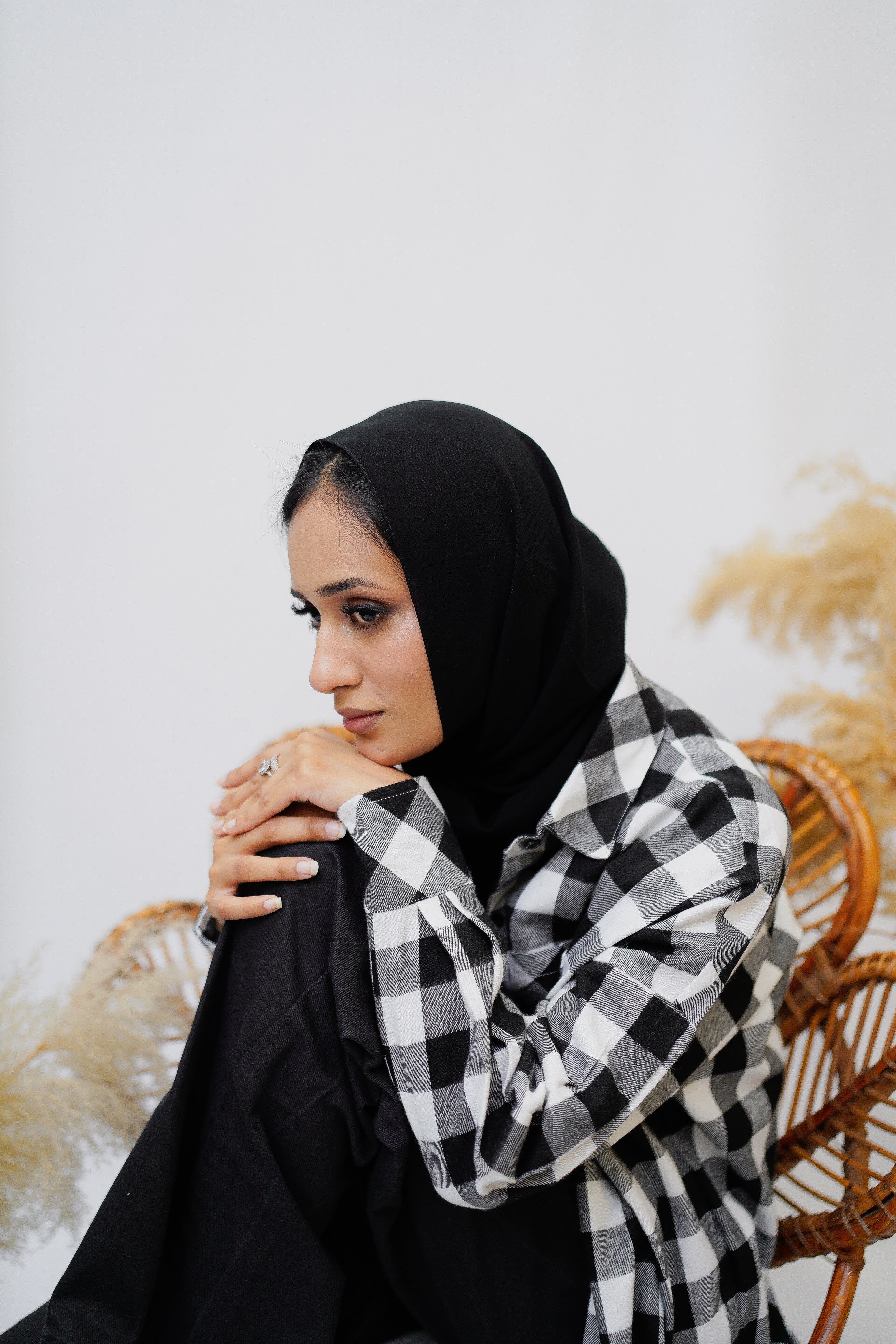 Black & White Flannel Shirt - Eshaal Mishkaat