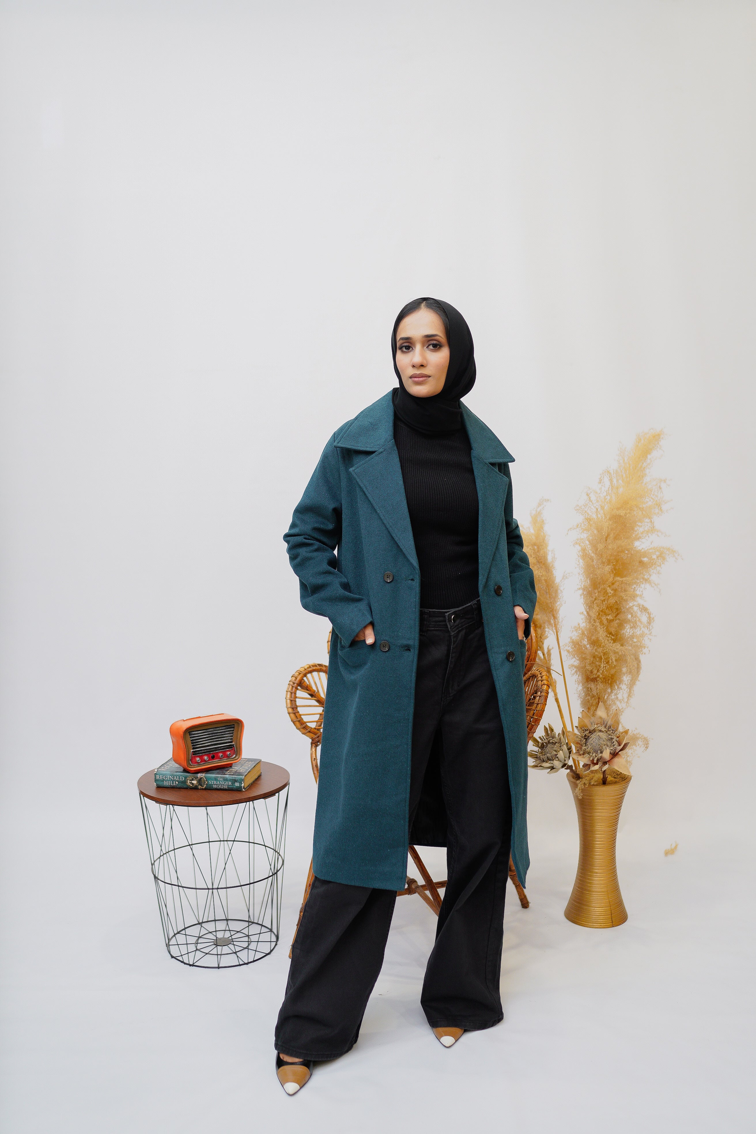 Teal Coat - Eshaal Mishkaat
