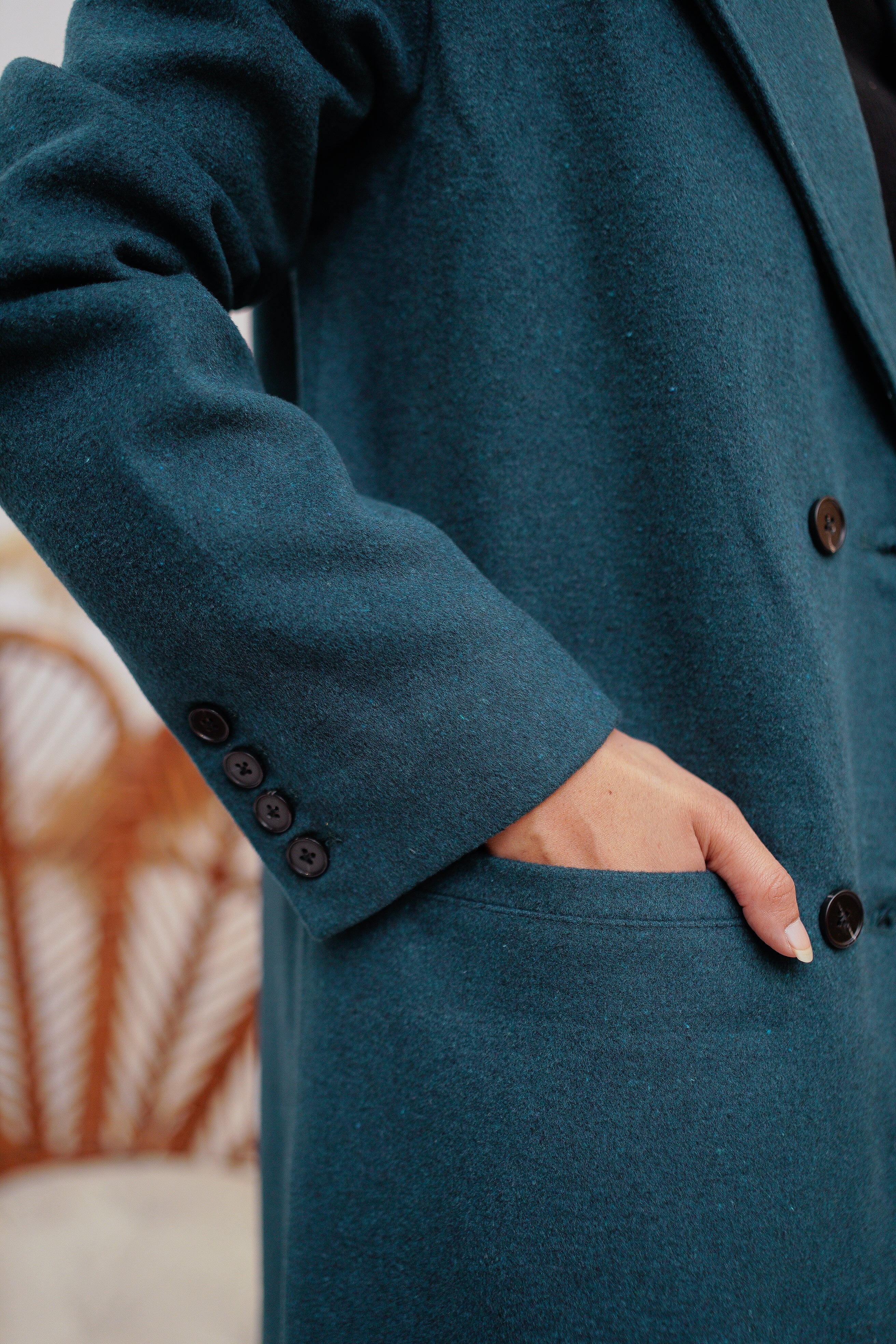 Teal Coat - Eshaal Mishkaat