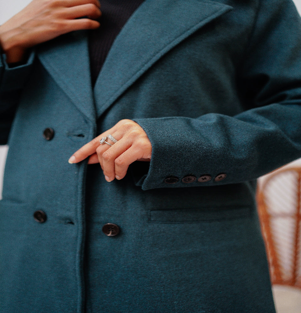 Teal Coat - Eshaal Mishkaat