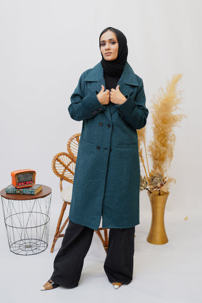 Teal Coat - Eshaal Mishkaat