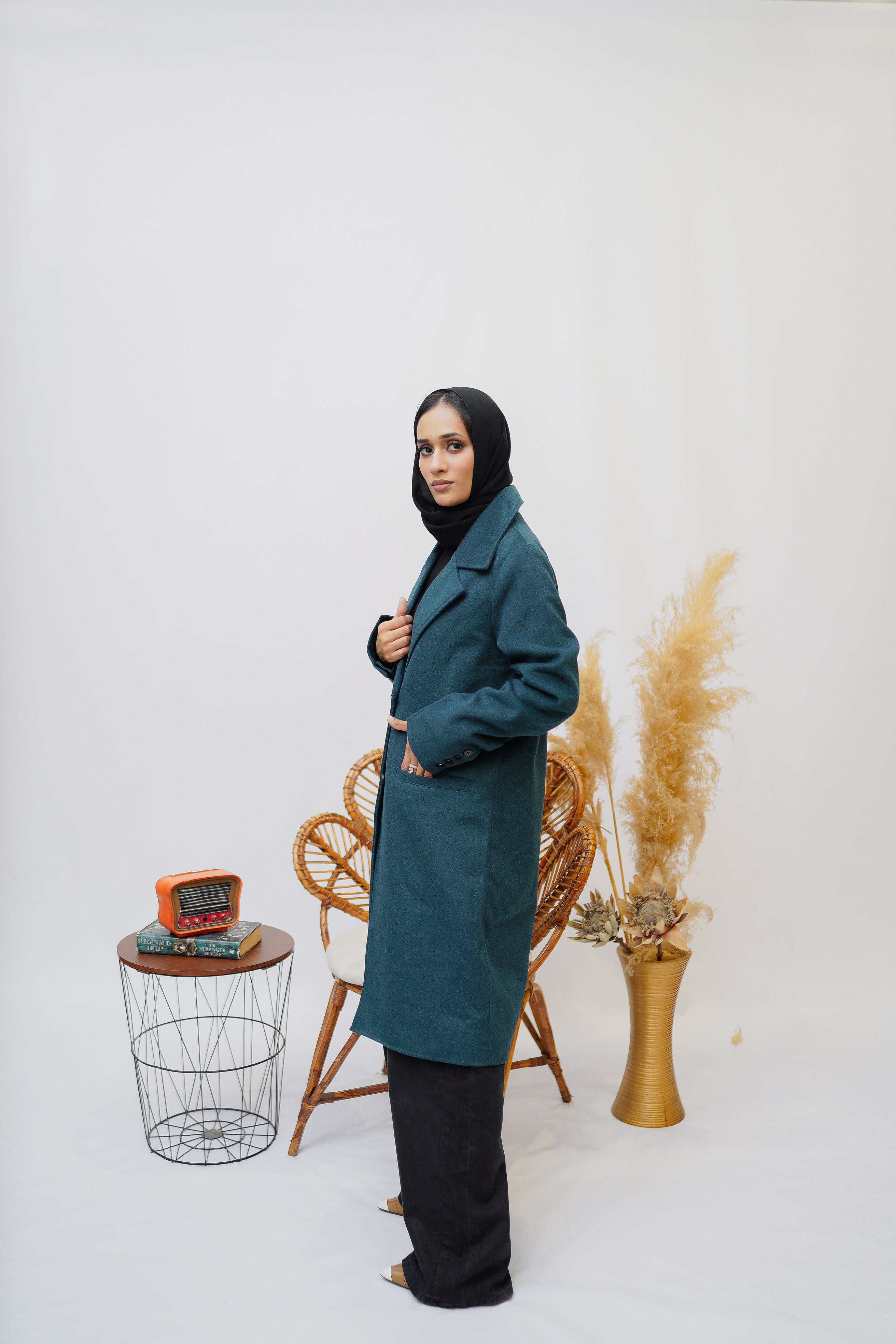 Teal Coat - Eshaal Mishkaat