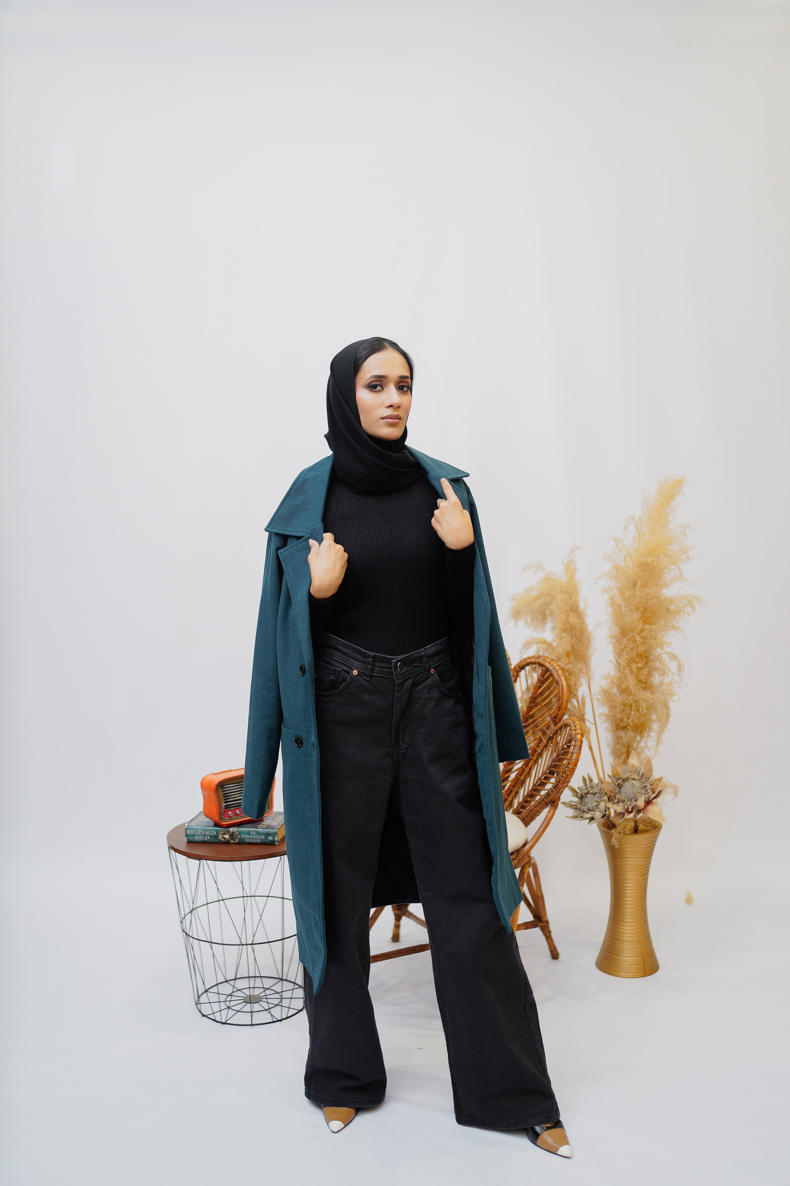 Teal Coat - Eshaal Mishkaat