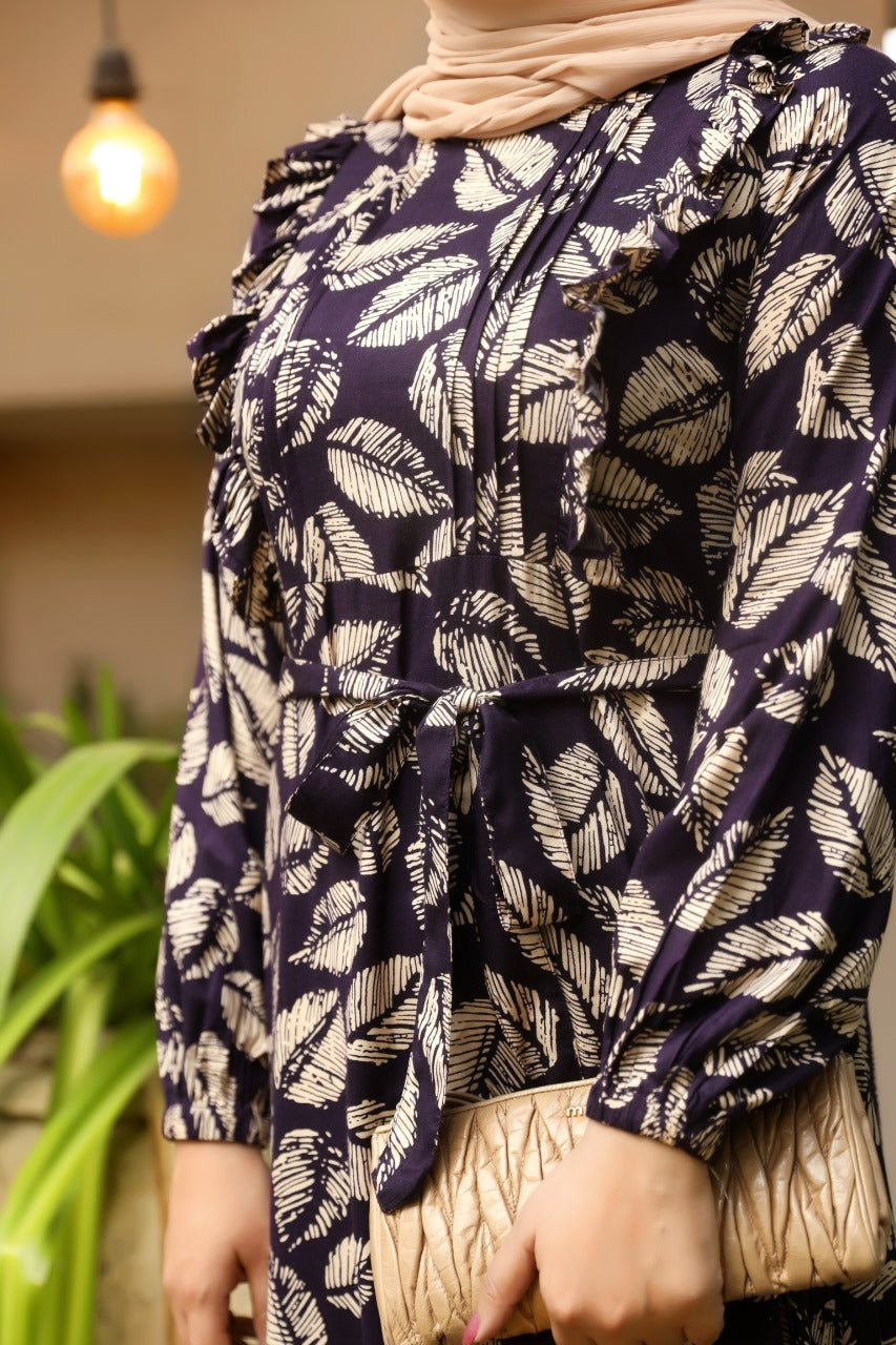 Ruffle Leaves- Purple - Eshaal Mishkaat